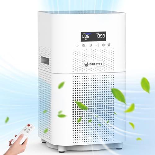 Dayette HEPA Air Purifiers for Home Large Room, CADR 400+ m³/h Up to 1830 Sq Ft, H13 Ture Hepa Air Filter Cleaner for Allergies Pet Dander Smoke Dust with 22dB Sleep Mode for Bedroom (AP401) - AP401