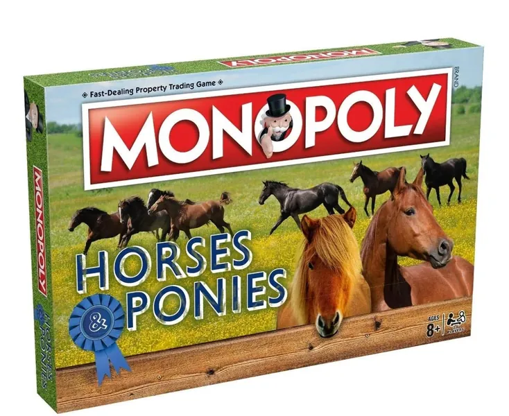 Monopoly Horses and Ponies Board Game Family Unique Tokens Ages 8 +, Multicolor (1656)