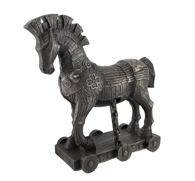 Things2Die4 Ancient Greek Bronzed Trojan Horse Statue - 
