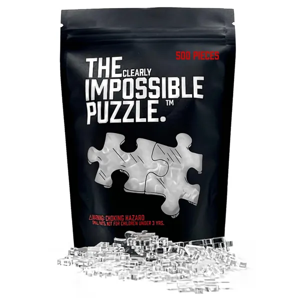 The Clearly Impossible Puzzle 100, 200, 500, 1000 Pieces Hard Puzzle for Adults Cool Difficult Puzzles Clear Hardest Puzzle - Difficult Funny Puzzle for Adults (500 Pieces) - 500 Piece
