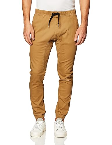 Southpole Men's Basic Stretch Twill Jogger Pants-Reg and Big & Tall Sizes - Small - Tobacco