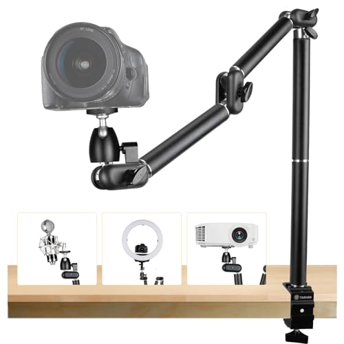 TARION Desk Camera Mount Stand Heavy Duty Articulated Camera Arm Articulating Table Mount Camera Stand Adjustable Flexible Gear Joints TKA01-L - TKA01-L - L