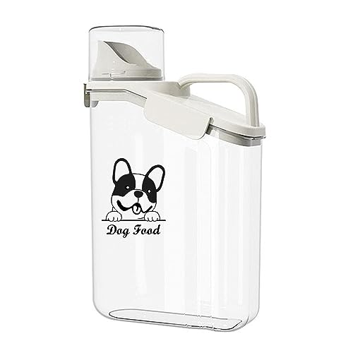Dog Food Storage Container Airtight Portable Dog Food Bin with Handled Lid and Pour Spout,Dog Food Containers for Dry Food Small Dog Biscuit Storage with Measuring Cup for Home, Travel,2.8L - dogfood container