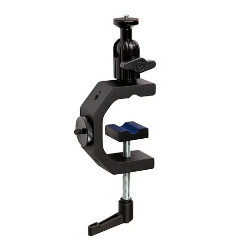 Elgato Heavy Clamp – Professional Mount with Ball Head and 4x 1/4 inch holes, Ultra Secure and Durable, Mount on Desks, Shelves, Poles, perfect for Cameras, Lights, Flash, and more - Heavy Clamp
