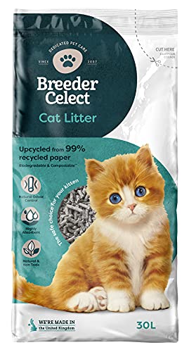 Breeder Celect Recycled Paper Cat Litter, 30L (Pack of 1) - 1 - 30L (Pack of 1)