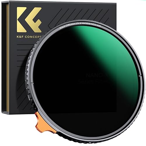 K&F Concept 67mm Black Diffusion Mist 1/4 Effect & Variable ND2-400 (1-9 Stops) Neutral Density Filter 2 in 1, Putter Adjust Multi-Function Filter for Camera Lens with 28 Multi-Coated (Nano-X Series) - 67mm