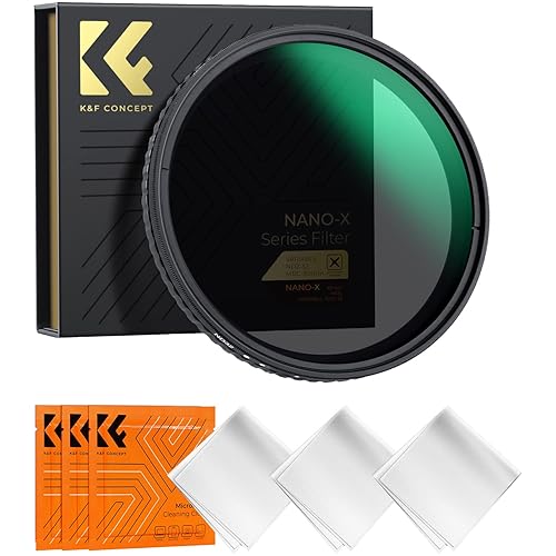 K&F Concept 67mm Variable ND Filter ND2-ND32 Camera Lens Filter (1-5 Stops) No X Cross HD Neutral Density Filter with 28 Multi-Layer Coatings Waterproof (Nano-X Series) - 67mm