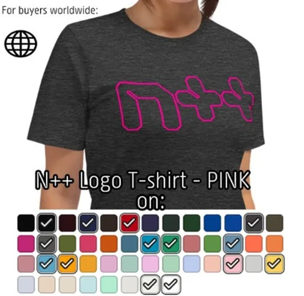 N NPLUSPLUS Logo PINK on Many Colours  Short-sleeve | Etsy