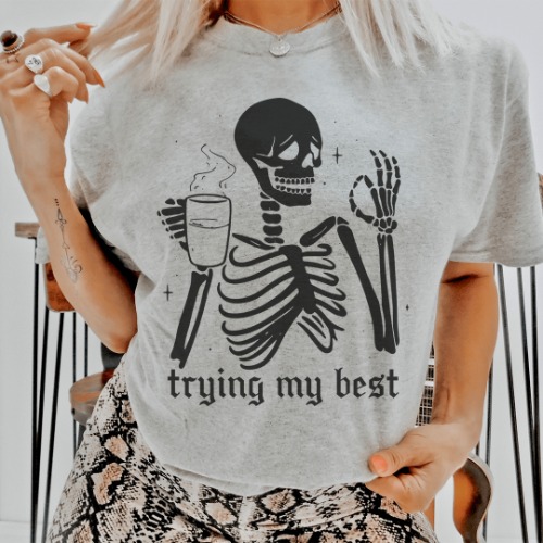 Trying My Best Tee - Athletic Heather / S