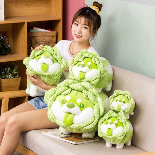 Cabbage Corgi Plushies (5 SIZES) - 8.6" / 22 cm