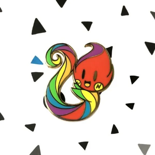 Rainbow Pride Flame Hard Enamel Pin | Etsy
