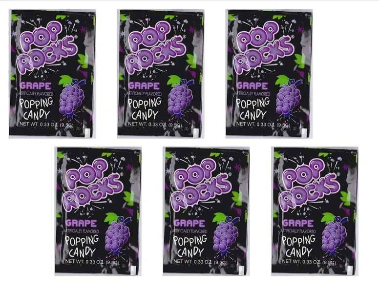Pop Rocks Grape Popping Fizzing Crackling Candy 6pk (Grape, 6 Pack)