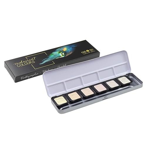 Finetec F5600 6 irisierende K?nstlerfarben (? 30mm) im Metallkasten