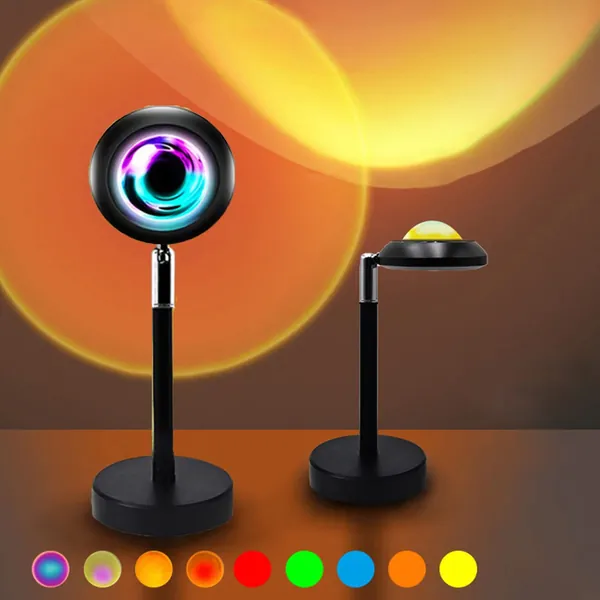 WEIWODUZUN Sunset Lamp Projection, 12 Colors Changing Projector LED Lights Floor Lamp Room Decor Night Light 180 Degree Rotation for Christmas Decorations Photography/Bedroom/Home Decor Sunset Lamps - 