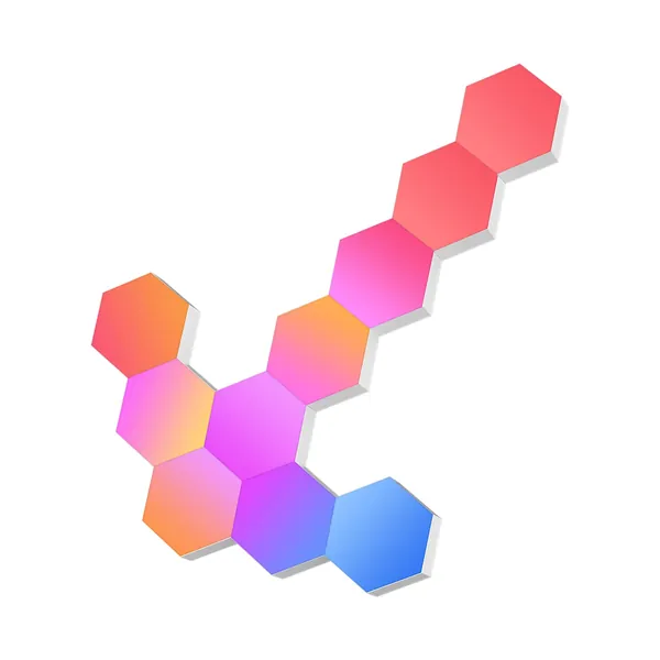 Cololight RGB Light for Gaming PC Setup, USB-Power Gaming Lights, Sync Music Hexagon Wall Lights with 70 Effects, Desk&Wall Multi-Use, Work with Alexa&Google 10pcs PRO - Pro10pcs-wall kit