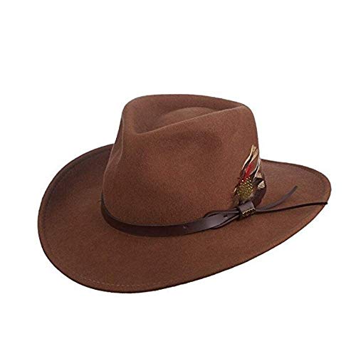 Scala Classico Men's Crushable Felt Outback Hat - X-Large - Pecan