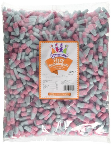 Kingsway Fizzy Bubble Gum Bottles, 3000 g]