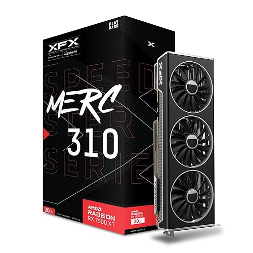 XFX Speedster MERC310 AMD Radeon RX 7900XT Black Gaming Graphics Card with 20GB GDDR6, AMD RDNA 3 RX-79TMERCB9 - RX 7900 XT Black