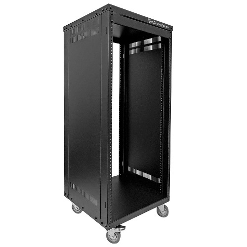 AxcessAbles RK 22U Rack-Mount Cabinet Case w/Caster Wheels (Compatible with US 5mm & European 6mm Rack Standards.) Rack for AV, DJ, Home Theater, Network, Server, Computer, Electronics - RK22U
