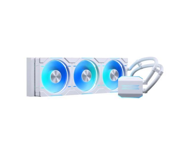 Phanteks Glacier One 360D30 Premium D-RGB AIO Liquid CPU Cooler, DRGB Pump Cap Design, 3x D30 120mm PWM D-RGB Fans, White
