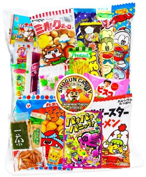 SHOGUN CANDY Japanese snacks assortment 30pcs , full of dagashi.