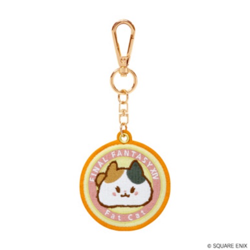 FINAL FANTASY XIV Embroidered Patch Key Chain - Fat Cat & Fat Chocobo