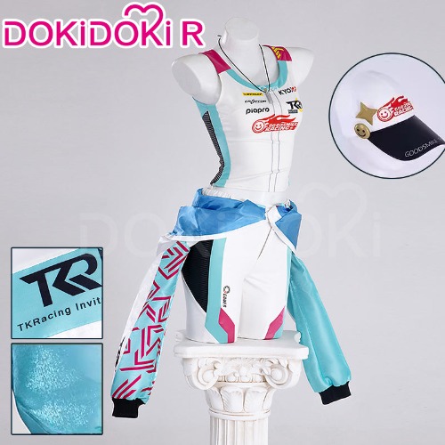 【Size XS-2XL】DokiDoki-R Racing Suits 2024 Cosplay Costume White Blue Female | Costume Only-XL-Order Processing Time Refer to Description Page