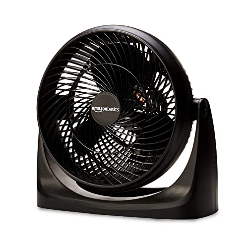 Amazon Basics 15-Inch Air Circulator Fan with 90-Degree Tilt Head and 3 Speed Settings, 70 Watts, Black, 7.6"D x 14.8"W x 14.1"H - 7.6"D x 14.8"W x 14.1"H