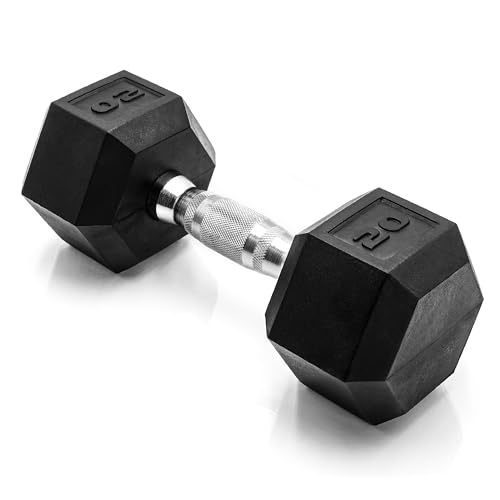 CAP Barbell Coated Dumbbell Weight | Multiple Options - Chrome Handle - 20 lb