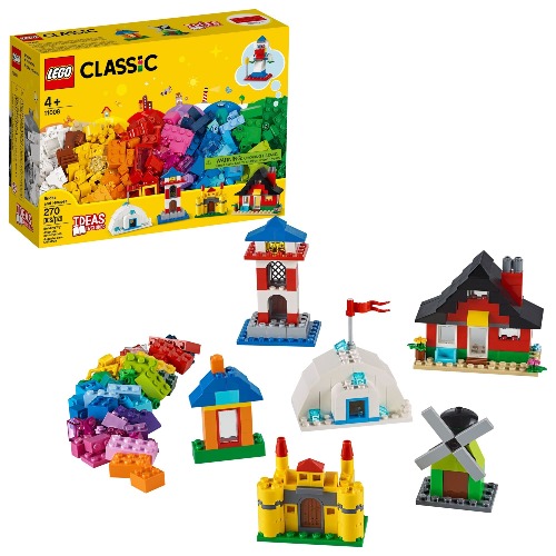 LEGO 11008 – Classic Bricks & Houses – Barnbyggleksak Startset med roliga byggnader för att stimulera den unga föreningen, New 2020 (270 stycken)