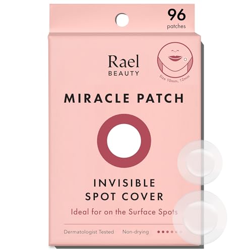 Rael Pimple Patches, Miracle Invisible Spot Cover - Hydrocolloid Acne Patch for Face, Blemishes, Zits Absorbing Patch, Breakouts Spot Treatment for Skin Care, Facial Sticker, 2 Sizes (96 Count) - 96 Count (Pack of 1)
