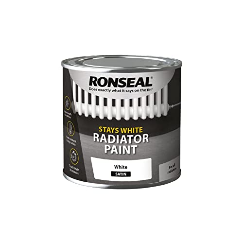 Ronseal Stays White Radiator Paint White Satin 250ml