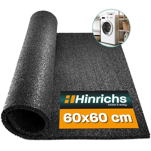 Hinrichs Anti Vibration Mat for Washing Machines - 60x60x0,6cm - Washing Machine Mat - Can Be Cut to Size -Rubber Mat