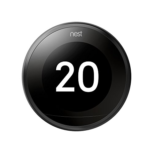 Google Nest Learning Thermostat 3rd Generation, Black - Smart Thermostat - A Brighter Way To Save Energy, Black - Black - Single