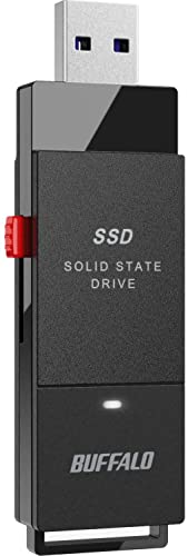 BUFFALO External SSD 1TB - Up to 600MB/s - USB-C - USB-A - USB 3.2 Gen 2 (Compatible with PS4 / PS5 / Windows/Mac) - External Solid State Drive Stick - ‎‎SSD-PUT1.0U3B - 1 TB - Buffalo SSD-PUT Portable Stick SSD Drive - SSD
