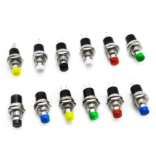 12pcs 1A 250V AC 2 Pins Push Button Switch