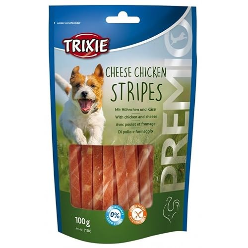 TRIXIE glutenfreie Käse-Huhn-Streifen "PREMIO Cheese Chicken Stripes, 100 g" - 31586 - 100 g (1er Pack)