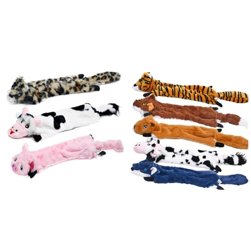 SHARLOVY Dog Squeaky Toys No Stuffing, 8 Pack Crinkle Dog Toys, Stuffless