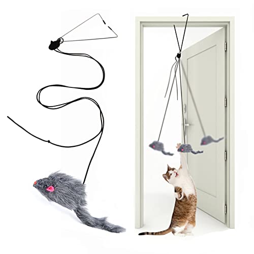 Kalimdor Interactive Cat Feather Toys,Retractable Teaser Toy ，Hanging Interactive Toys for Indoor Cats Kitten Play Chase Exercise, Kitten Mental Exercise Toys (1 Pack) - 1 pack