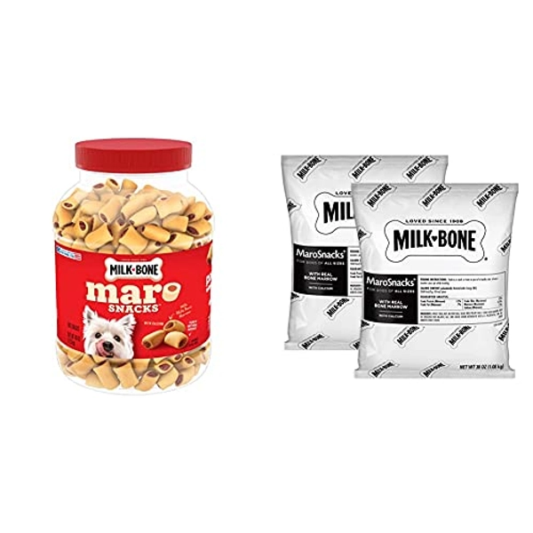 Milk-Bone MaroSnacks Dog Treats, Beef, 40 Ounce + Refill Bundle