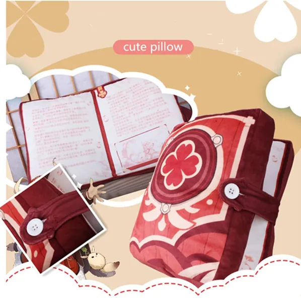 PTLYE Genshin-Impact Plush Pillow Klee Open fold Soft Plush Toy Cushion Pillows Game Characters Pillows (one Size, Klee Pillow) - one size Klee Pillow