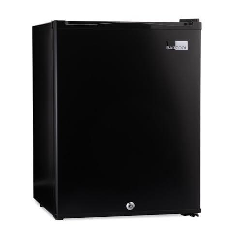 Barcool Bar40 LED - Mini Fridge Black | 40L Mini Bar | Super Quiet for Bedrooms, Hotels & Guesthouses | LED Light + Lockable | Low Energy (40L) - 40L