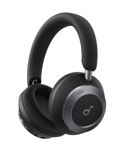 soundcore Space One Pro by Anker, Adaptive Active Noise Cancelling Headphones, Super Foldable Design, 60H Lossless Audio, Ultra-Fast Charging, Hi-Res Wireless Audio with LDAC, Comfortable Fit - Jet Black