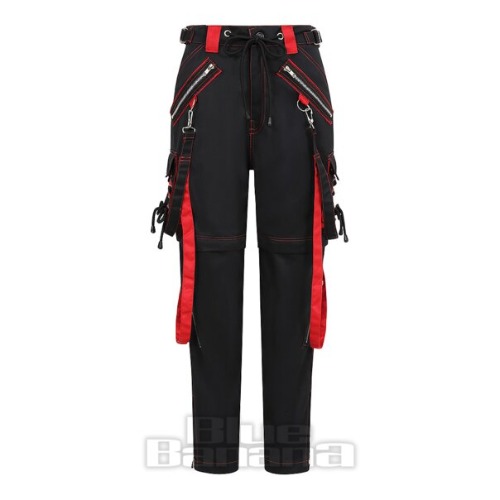 Banned Strap Zip Off Trousers (Black/Red)
