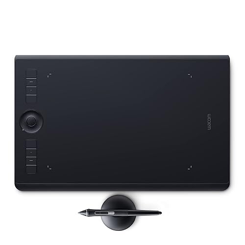 Wacom Intuos Pro Medium Bluetooth Graphics Drawing Tablet, 8 Customizable ExpressKeys, 8192 Pressure Sensitive Pro Pen 2 Included, Compatible with Mac OS and Windows,Black - Medium
