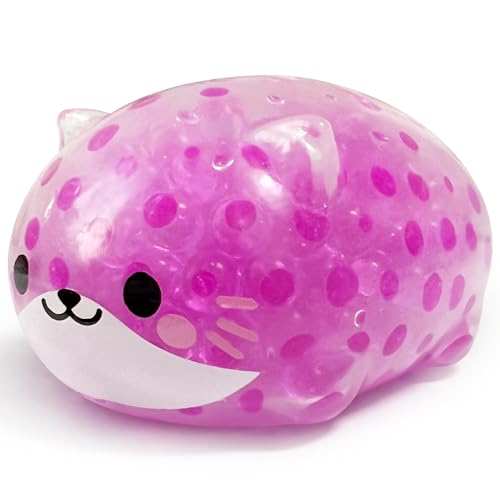 Pink Cat Stress Balls for Adults, Squishy Fidget Toys (1Pack) Stress Ball Party Favors, Squeeze Ball Stress Toys, Squishy Fidget Ball Stress Relief Toy, Easter Basket Stuffers.