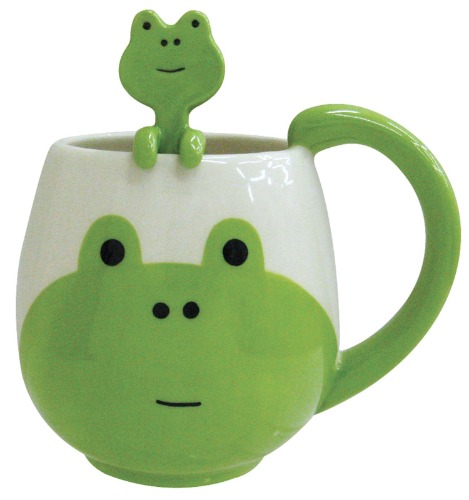 Decole Frog Mug and Spoon, 12 oz. - Frog