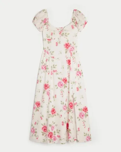 On/Off-the-Shoulder Drop-Waist Dress