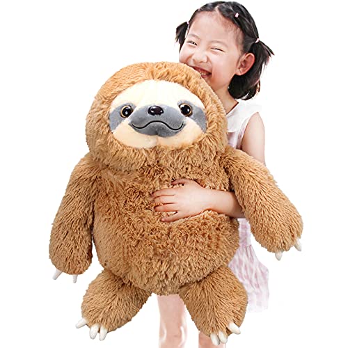 Winsterch Fluffy Sloth Stuffed Animal 20 Inches Stuffed Animal,Large Stuffed Animals Plush SlothToy,Big Birthday Christmas Valentines Gifts for Kids Boys Girls,Cute Stuffed Sloth Plushie Toy - 20 inches