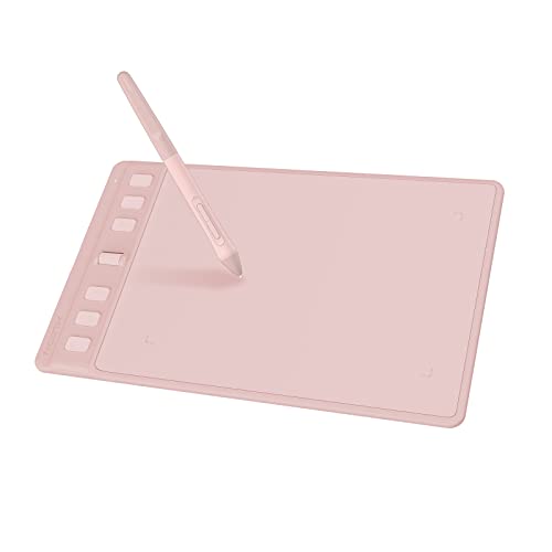 2023 HUION Graphics Drawing Tablet Inspiroy 2 Small with Scroll Wheel 6 Customized Keys Battery-Free Stylus for Digital Drawing, Design, Animation, 6x4inch Art Tablet for PC, Mac & Android, Pink - Pink